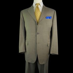 Canali Summer Weight Hopsack Suit Wool 44 3 Bttn